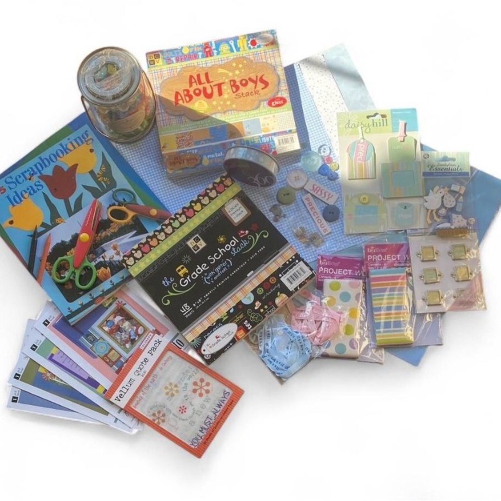 Baby Kids Scrapbook Kit Junk Journal Family Craft Bundle DCWV Sandy Lion